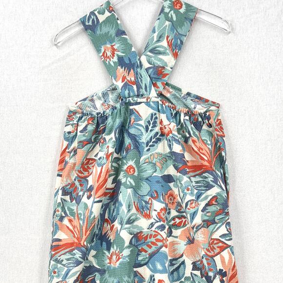 FAHERTY Bay Twist Dress Women Small Floral Print Blue Halter Maxi Sleeveless NEW - Picture 7 of 16